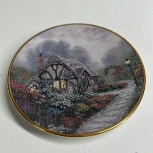 Vintage Thomas Kinkade Chandler's Cottage collectable plate